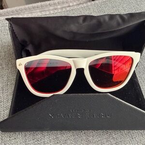 Prive Revaux Olympian White Sunglasses with Pink Lenses